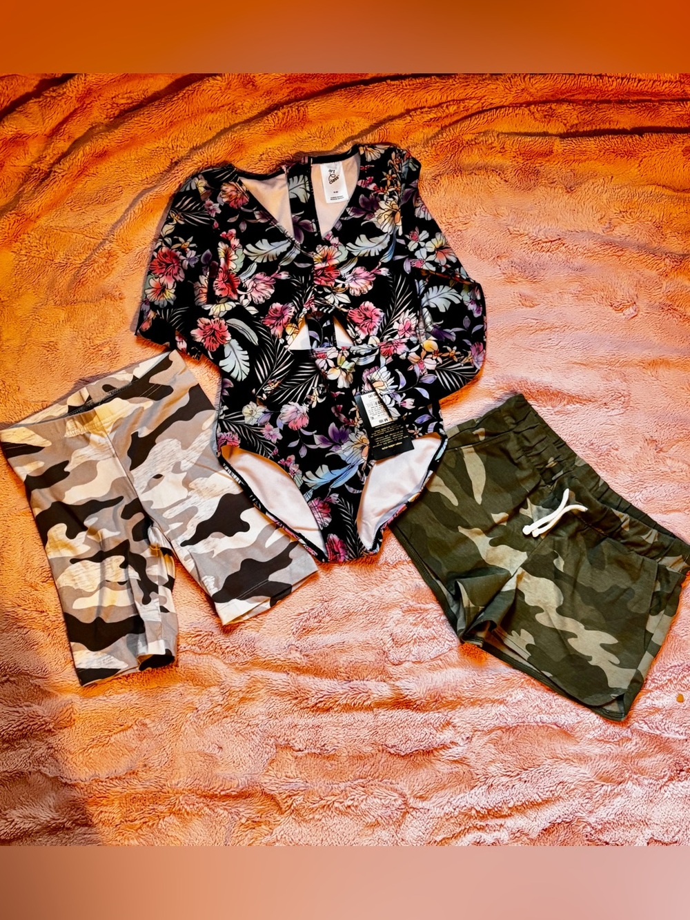 Girls Size 8 Summer Bundle Art Class Swimsuit Old Navy Camo Shorts NWOT NWT 3 Pc